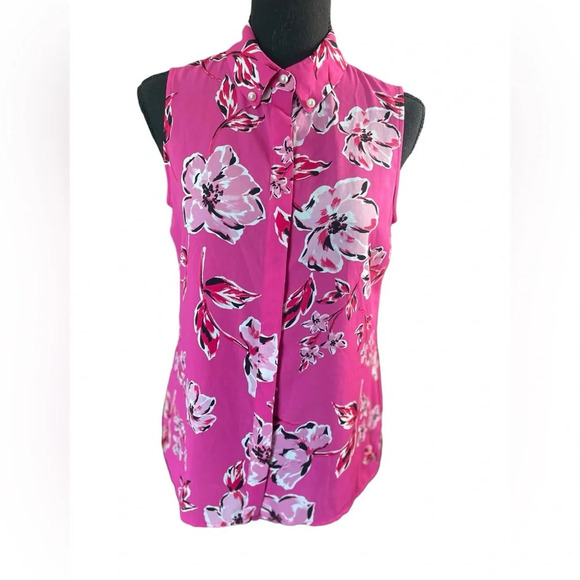 Karl Lagerfeld Paris Bright Colorful Sleeveless Shirt - Picture 1 of 9